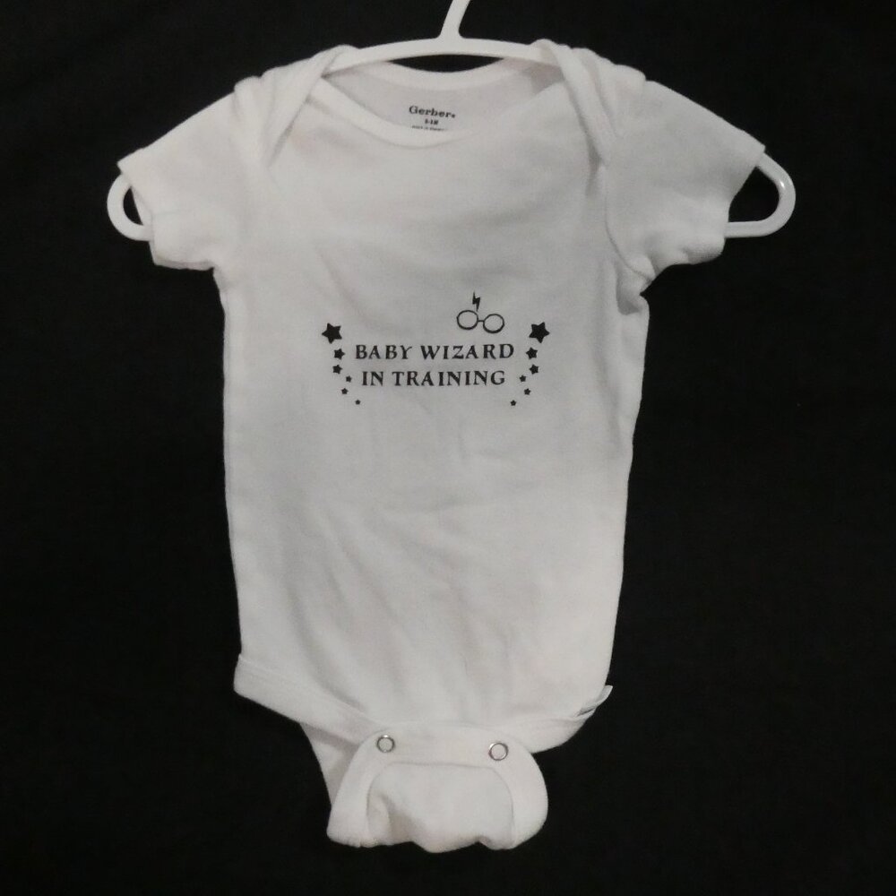 GERBER Harry Potter Inspo "Baby Wizard In Training" White Bodysuit | 0-3 Months